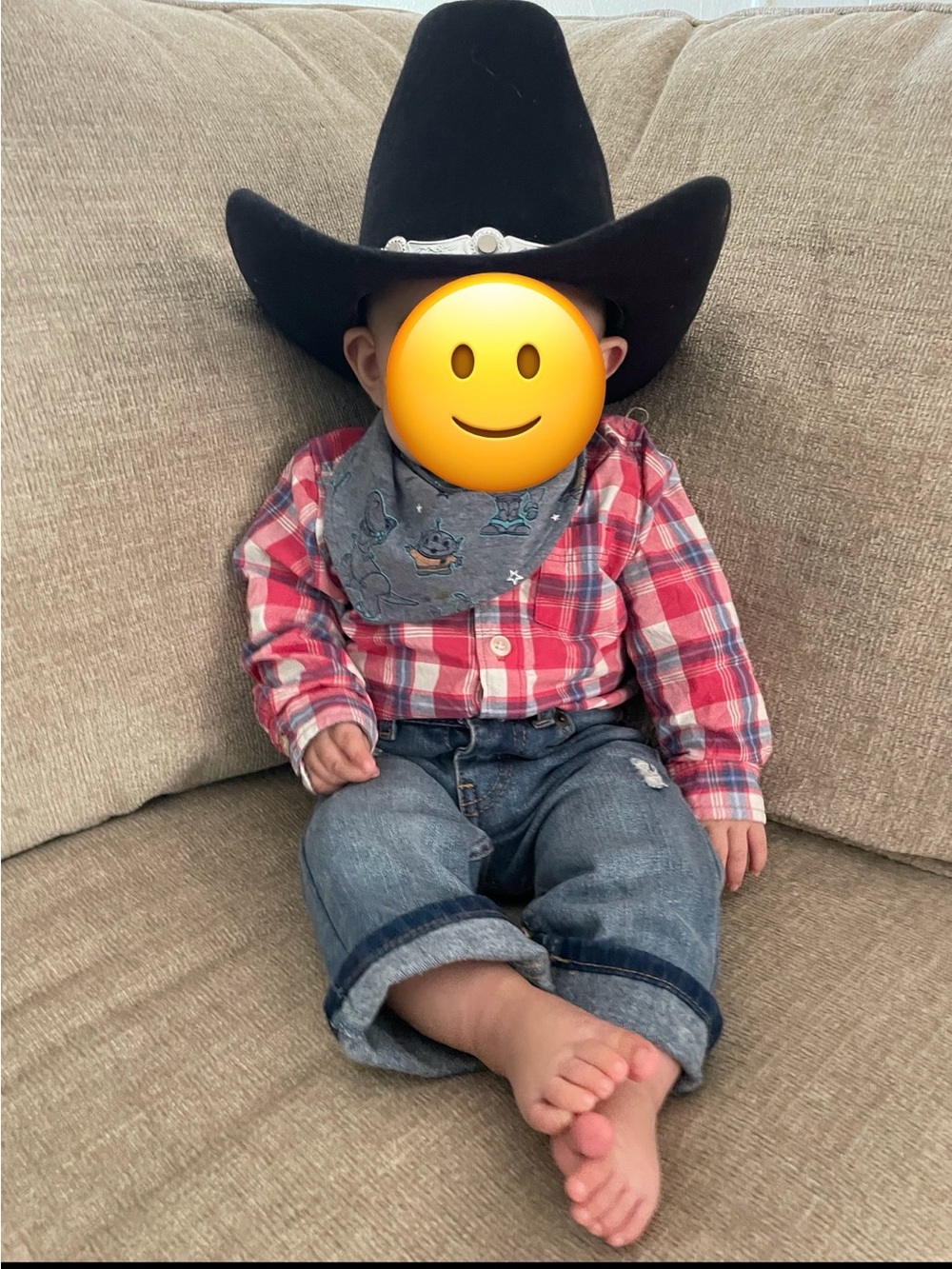 baby’s Classic Black Felt Cowboy Hat with Leather Band